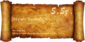Stroh Szovát névjegykártya